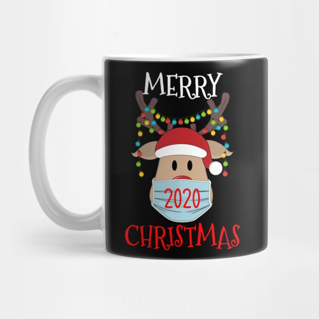 Reindeer With Face Mask Christmas 2020 by jodesigners